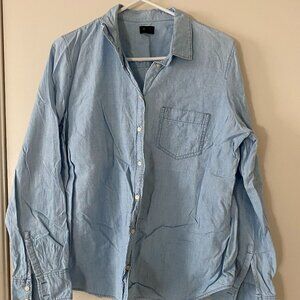J Crew Denim Button Down Shirt - Light Denim - Size Large - L